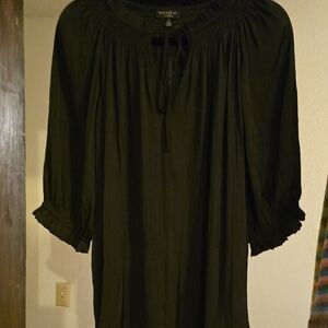 Current Air Black Peasant Tunic Top